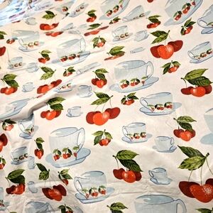 Vintage MCM Square Flannel Back Tablecloth 52" x 52"